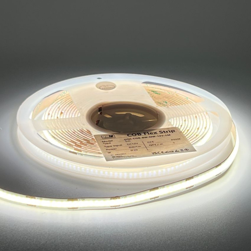 Taśma LED COB 8W/m 12V 4000K - 5m