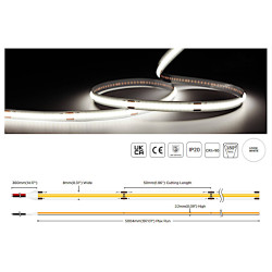 Taśma LED COB 5W/m 24V 6500K - 5m